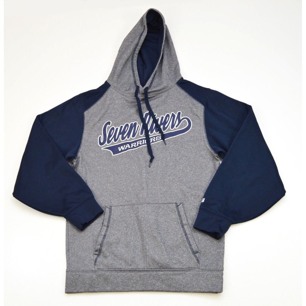 Badger Sport Hoodie‎ Sweatshirt Mens Size XS Gray/Blue - Seven Rivers Warriors